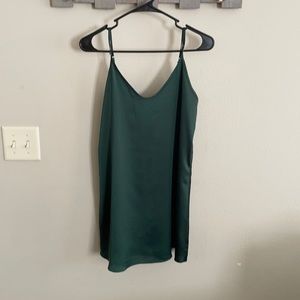 Green silk slip dress!